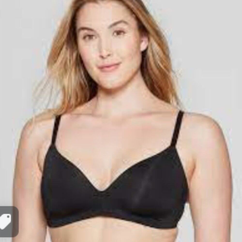 AUDEN Black Lightly Lined Wirefree Bra 42D